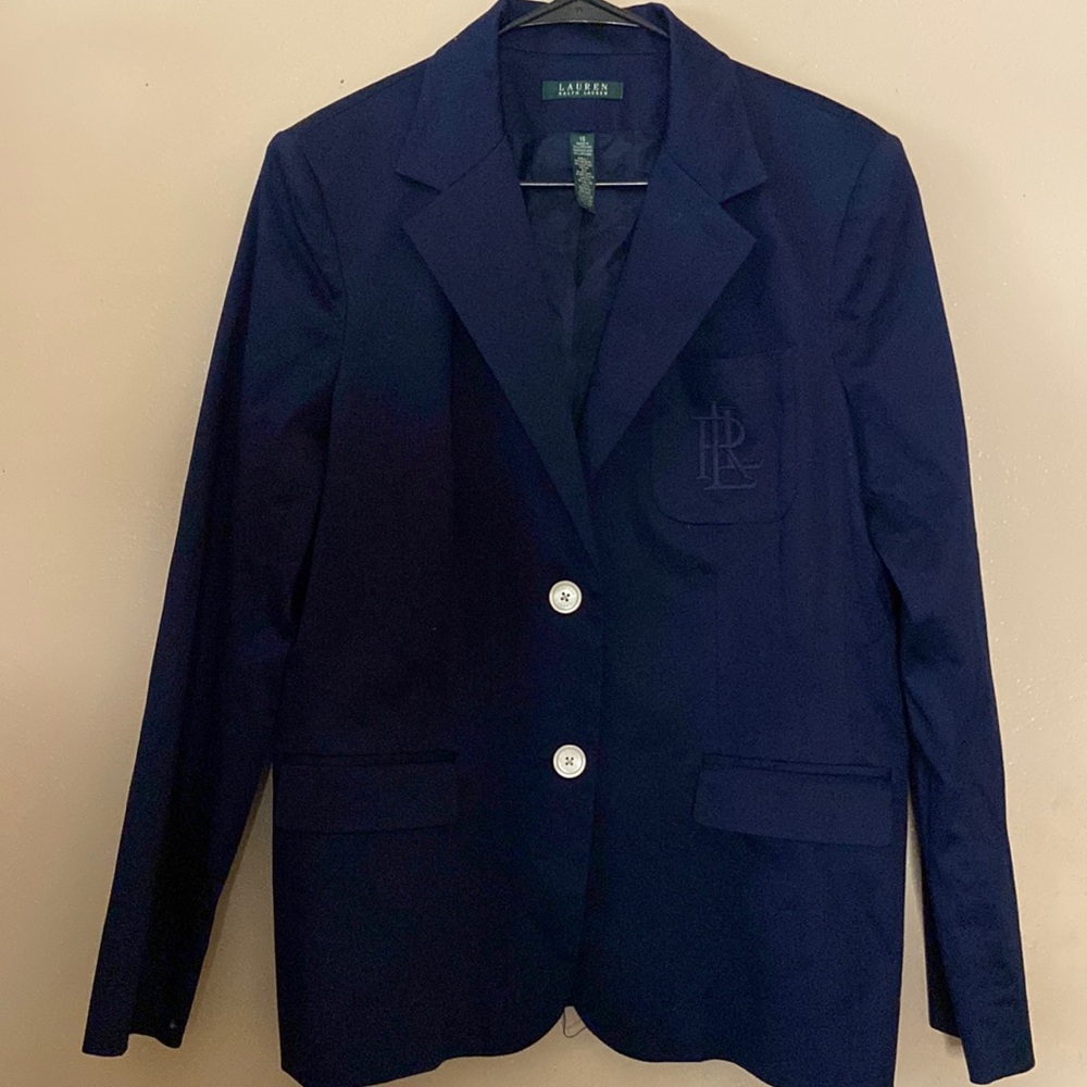 Lauren Ralph Laure monogrammed embroidered jacket